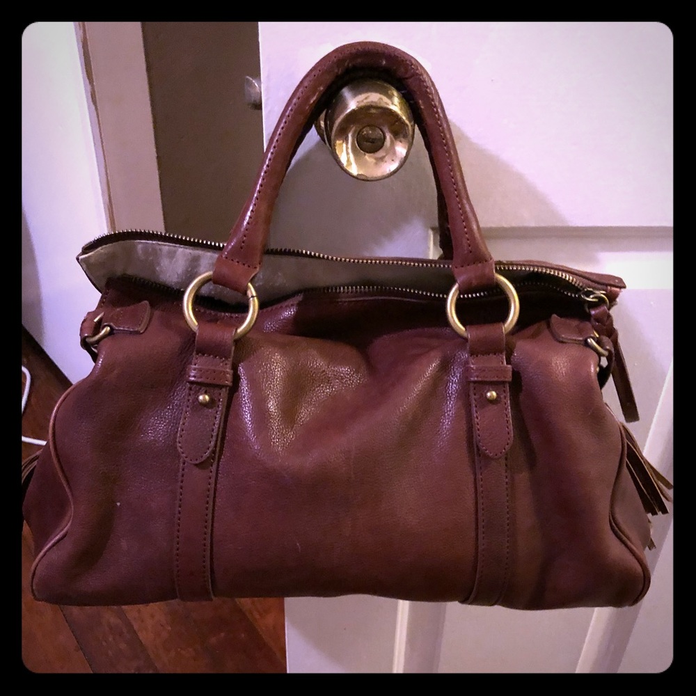Margot brown soft glove leather satchel